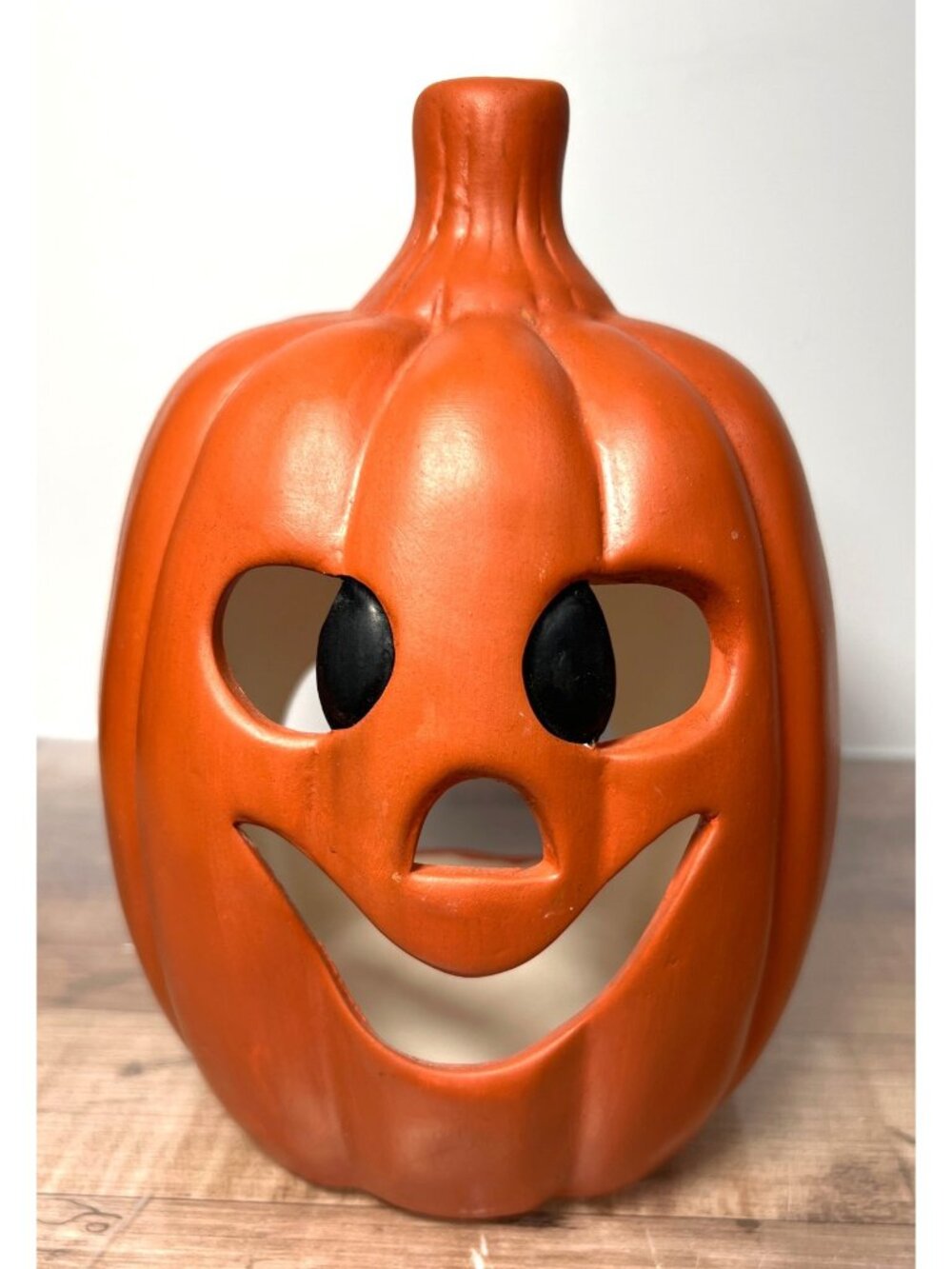 Ceramic Jack-O-Lantern Candle Holder Halloween Decor